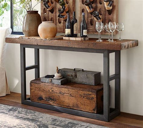 pottery barn metal console table